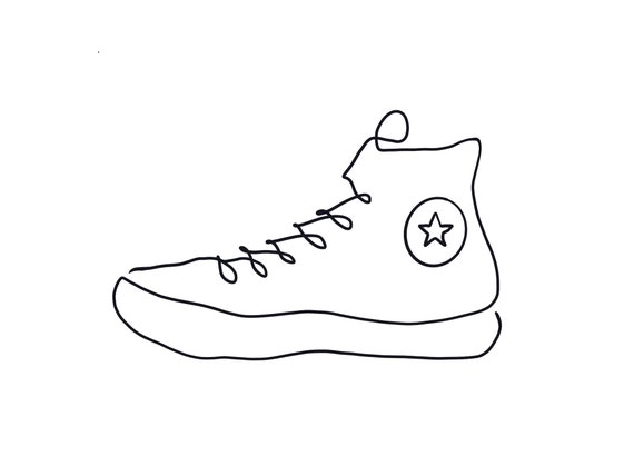 Shoes Print Converse Shoes Digital Illustration - Etsy