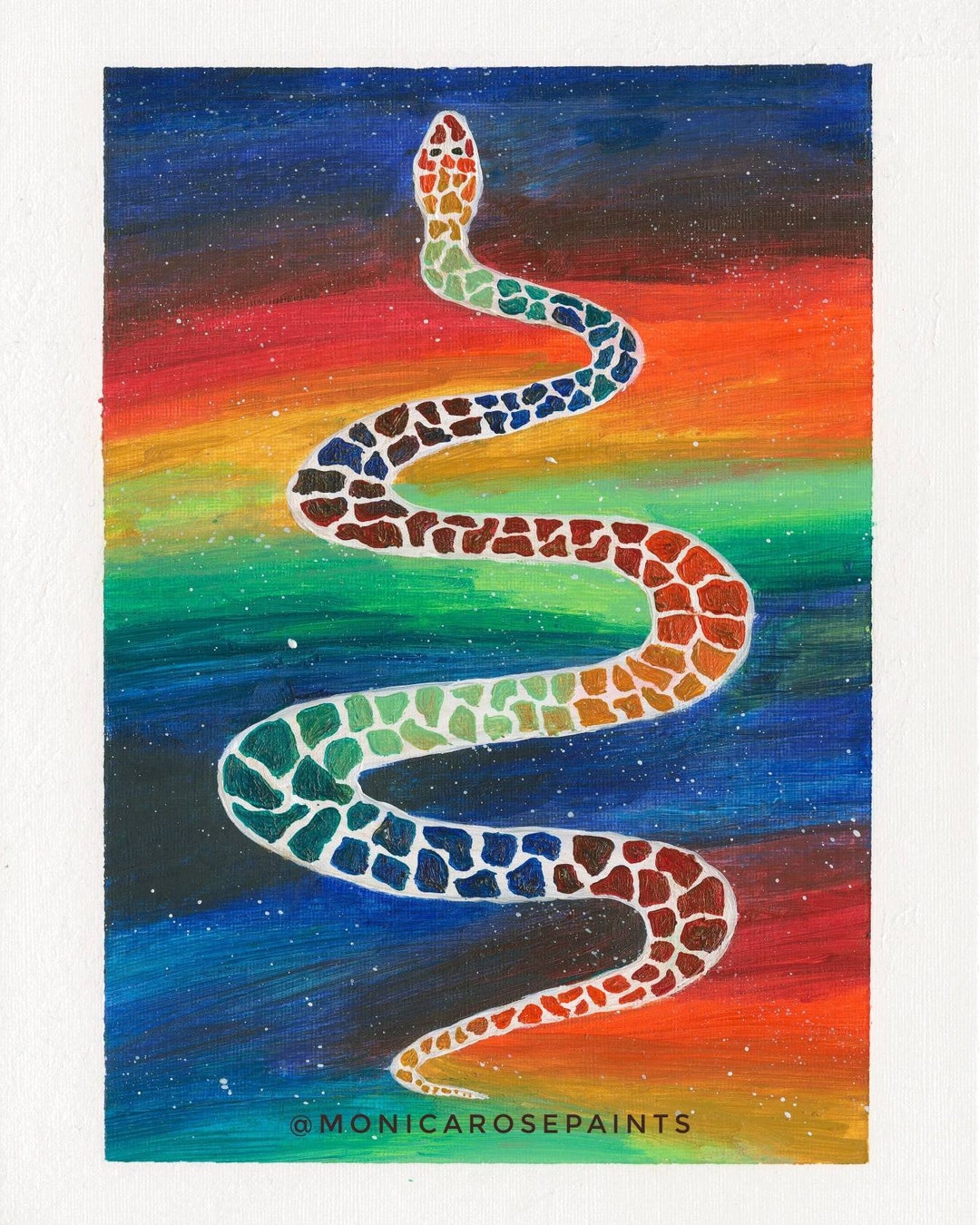 rainbow snake ハンドメイドパステル画　絵画アート原画 il_1080xN.2679175550_kwhj.jpg