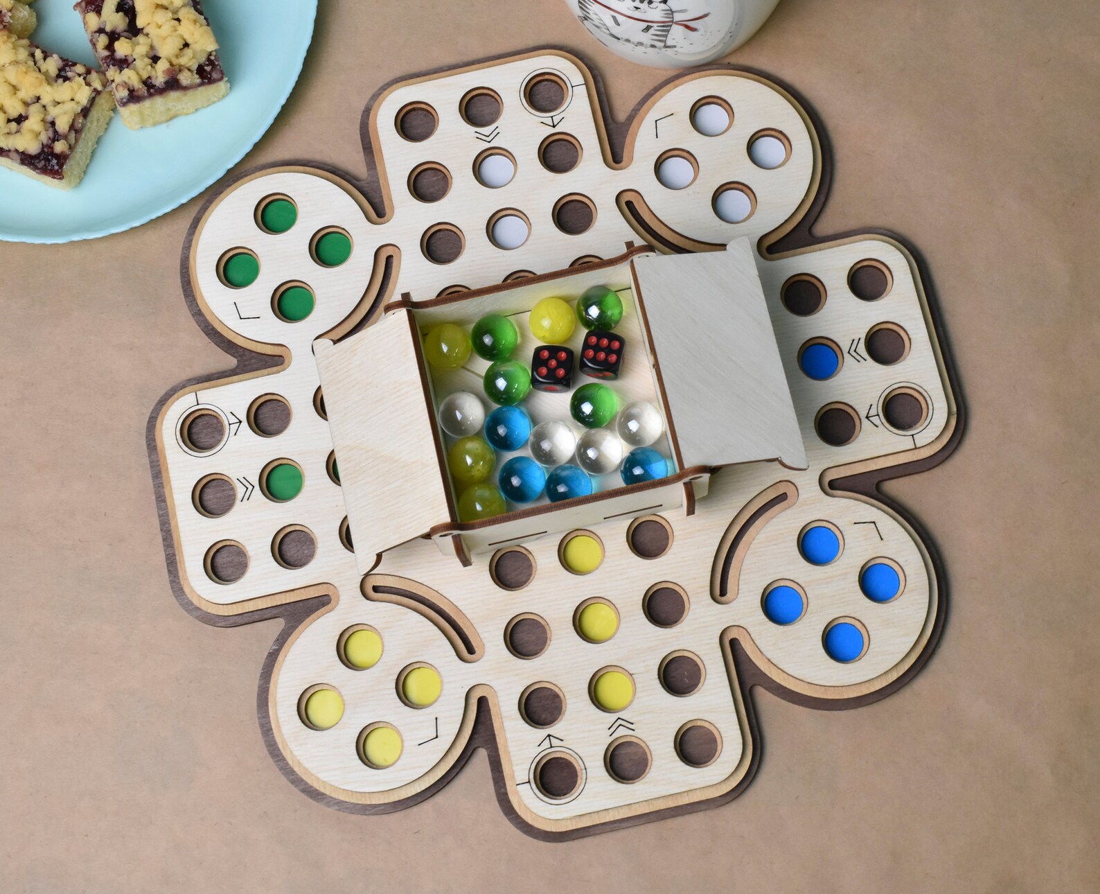 Runrun Parcheesi Wooden Board Game Ludo Game Parcheesi of Etsy