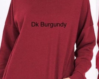 tunic length sweatshirt