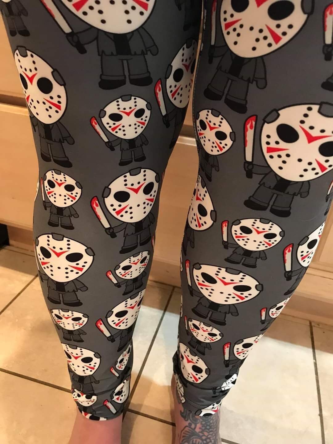 Jason Vorhees Cartoon Print Women's Leggings / Plus Size / NEW