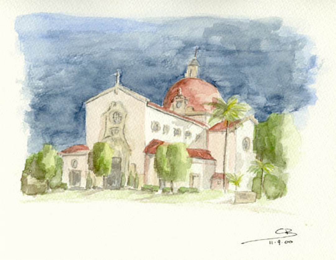 Church of the Little Flower - Watercolor - Etsy