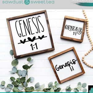 Génesis 1 1 SVG, Versículo Bíblico SVG, SVG de las Escrituras, Svg de signo cristiano, Svg basado en la fe, Svg paquete de escrituras, Glowforge Svg, Svg