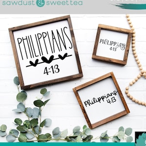 Filipenses 4 13 SVG, Versículo Bíblico SVG, SVG de las Escrituras, Svg de signo cristiano, Svg basado en la fe, Paquete de Escrituras Svg, Glowforge Svg, Svg