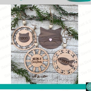 Cat Ornament SVG, Cat SVG for Ornaments, Cat SVG, Personalized Cat Ornament Svg, Pet Ornament Svg, Ornament Svg, Glowforge Ornament Svg