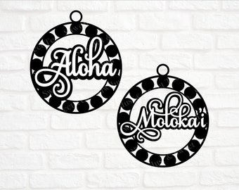 Aloha Ornament SVG, Aloha SVG, Molokai SVG, Hawaii svg, Glowforge Ornament Svg, Ornament Svg