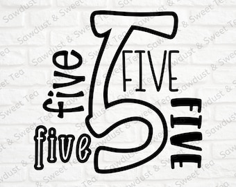 5. Geburtstag SVG - fünften Geburtstag SVG - Geburtstag Mädchen SVG - Geburtstag junge Svg - 5. Geburtstag Shirt Svg - fünf Svg - Typografie