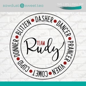 Zespół Rudolph SVG - Renifer SVG - Koszulka z reniferem SVG - Znak renifera SVG - Koszulka świąteczna SVG - Piosenka świąteczna SVG - Plik do cięcia sylwetki