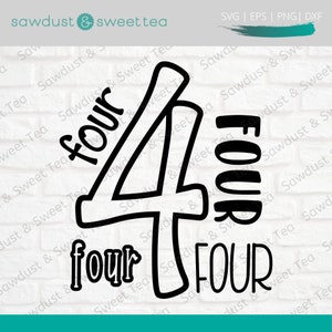 4ème anniversaire SVG - Quatrième anniversaire SVG - Birthday Girl SVG - Birthday Boy Svg - 4th Birthday Shirt Svg - Party Shirt Svg - Typographie