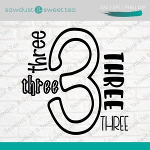 3rd Birthday SVG - Third Birthday SVG - Birthday Girl SVG - Birthday Boy Svg - 3rd Birthday Shirt Svg - Party Shirt Svg - Typography