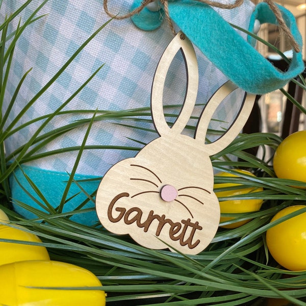 Easter Tag SVG, Easter Basket Tag Svg, Bunny Tag SVG, Bunny SVG, Easter Svg, Basket Tag Svg, Glowforge Easter Tag Svg, Glowforge Easter Svg