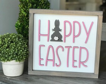 Feliz Pascua SVG, Signo de Pascua SVG, Conejito SVG, Pascua Svg, Glowforge Pascua Svg, Conejito de Pascua Svg, Decoración de Pascua Svg, Glowforge Svg, Laser Svg