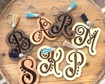 Monogram Keychain SVG, Initial Keychain SVG, Wood Keychain SVG, Keychain Svg, Mothers Day Svg, Glowforge Keychain Svg, Laser Keychain Svg