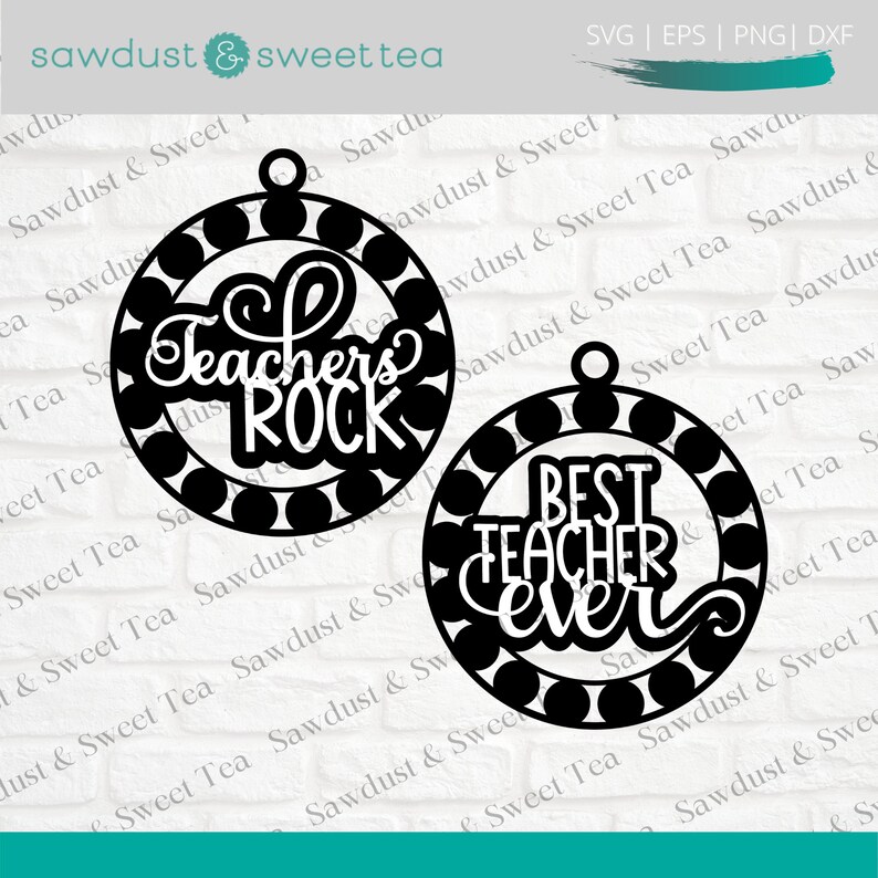 Download Best Teacher Ever SVG Teacher Ornament SVG Glowforge ...