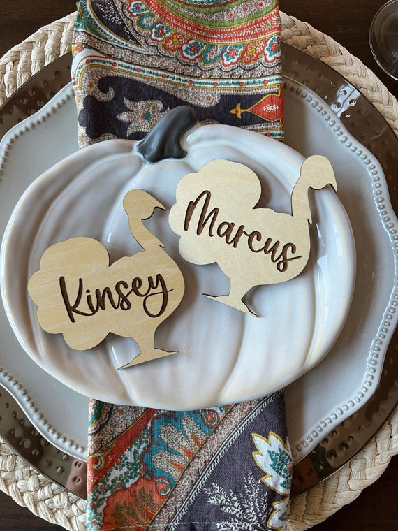 Turkey SVG, Thanksgiving SVG, Turkey Place Card SVG, Thanksgiving Table Decor Svg, Thanksgiving Tags Svg, Plate Words Svg, Glowforge Svg