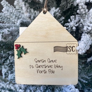 Letter to Santa SVG, Christmas Ornament SVG, Gift Card Holder Svg, Glowforge Ornament SVG, Christmas Svg, Christmas List Svg, Laser Svg