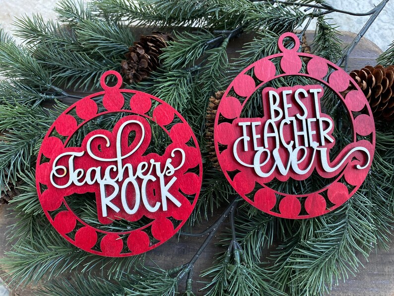 Download Best Teacher Ever SVG Teacher Ornament SVG Glowforge Teacher | Etsy