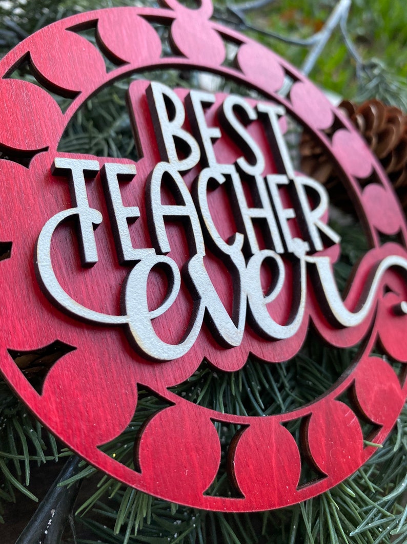 Download Best Teacher Ever SVG Teacher Ornament SVG Glowforge Teacher | Etsy