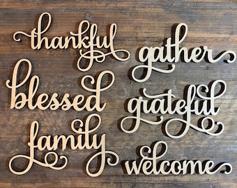 Plate Words SVG, Table Setting Words SVG, Thanksgiving Plate SVG, Thankful Grateful Blessed Svg, Words Svg, Thanksgiving Svg