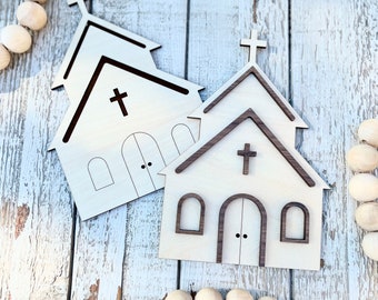 Iglesia SVG, Pascua SVG, Christian SVG, Edificio de la Iglesia Svg, Iglesia Svg para Glowforge, Glowforge Svg, Láser Svg,