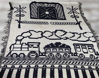 Doc's Railroad and Train Blanket - Mosaic Crochet Pattern