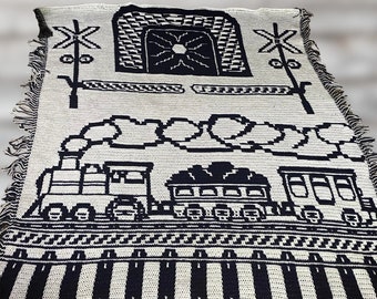 Doc's Railroad and Train Blanket - Mosaic Crochet Pattern