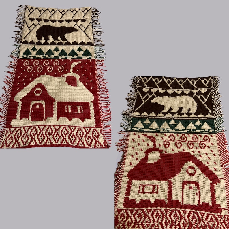 Connie's Winter in the Woods Mosaic Crochet Pattern, overlay, blanket, wall hanging, pillow, afghan, throw image 4