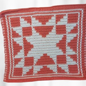 Caroline Crown Star Mosaic Crochet Quilt Block - Overlay Mosaic Pattern - Block, Square, Beginner Crochet Pattern