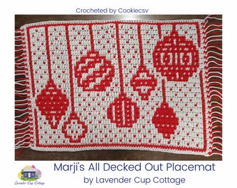 Marji's All Decked Out - Placemat, Table Topper, Centerpiece, Table Covering, Table Centerpiece, Mosaic Crochet Pattern