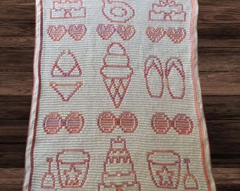 Beach Vibes Mosaic Crochet Blanket Pattern: Summer Afghan (PDF Pattern)