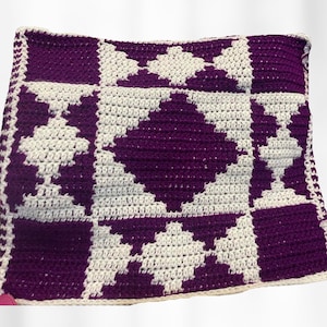 Scarlet&#39;s Star Mosaic Crochet Quilt Block - Overlay Mosaic Pattern - Block, Square, Beginner Crochet Pattern