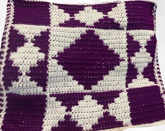 Scarlet's Star Mosaic Crochet Quilt Block - Overlay Mosaic Pattern - Block, Square, Beginner Crochet Pattern