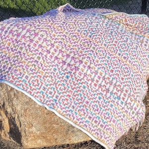 Aliyah's Palace Lapghan, Baby Blanket, Mosaic Crochet Pattern