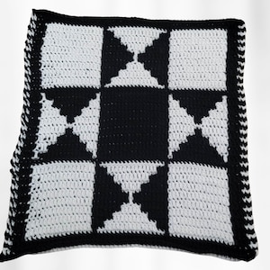 Opal Ohio Star Mosaic Crochet Quilt Block - Overlay Mosaic Pattern - Block, Square, Beginner Crochet Pattern