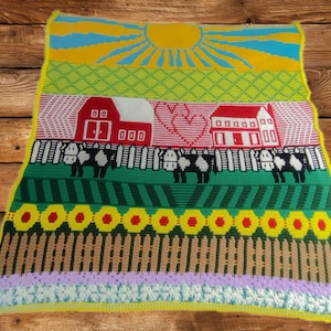 Penny&#39;s Sunflower Farm Afghan, Mosaic Crochet Pattern