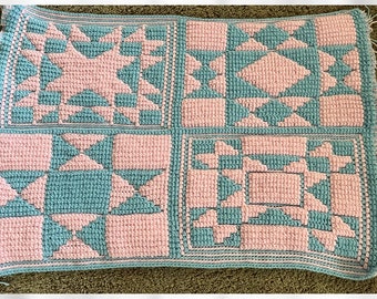 Baby Sadie’s Star Mosaic Crochet Quilt - Baby Blanket Size - Overlay Mosaic Pattern - Blanket, Beginner Crochet Pattern