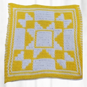 Ruth Amish Star Mosaic Crochet Quilt Block - Overlay Mosaic Pattern - Block, Square, Beginner Crochet Pattern