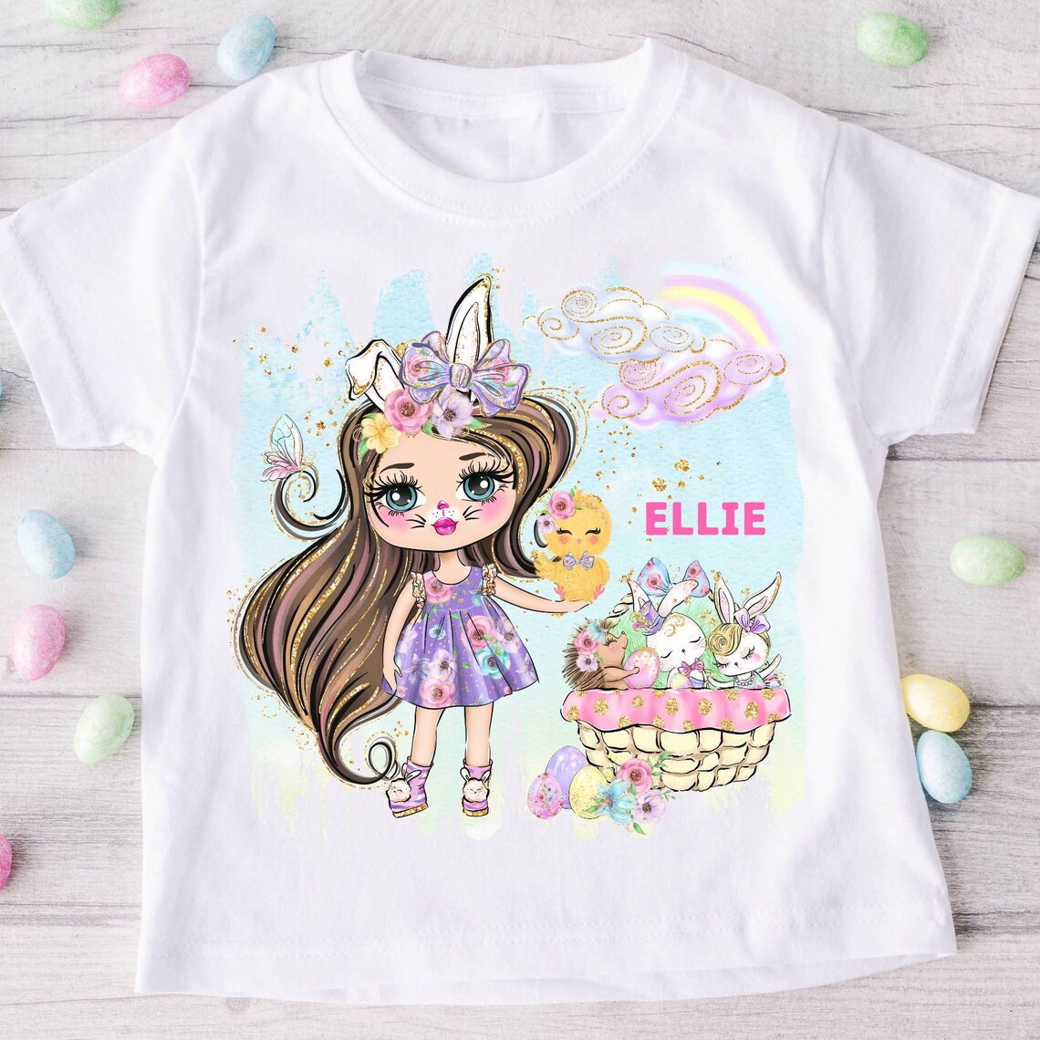 Personalised Easter TShirt Girls Easter TShirt More Etsy