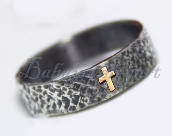 Anillo cruzado, anillo de plata de ley, regalo de bautismo, anillo cristiano, regalo de confirmación, anillo unisex, regalo para ella y él, anillo de cruz celta
