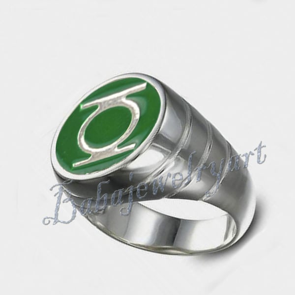 Green Lantern Ring men, Lantern Ring, Mens Lantern Ring, 925 Silver Lantern Ring Men, Lantern Signet Superhero ring,Ring Gift For Halloween