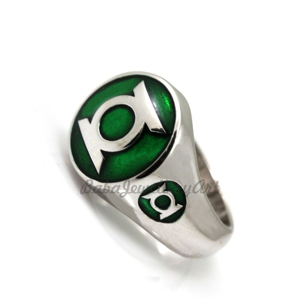 Green Lantern Ring, Willpower Green Lantern Ring, Green Lantern Ring Men, 925 Sterling Silver Green Lantern Ring, Green Lantern Ring men