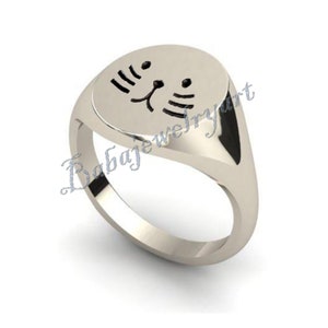 Cat Ring, 925 Silver Cat Ring, Cat Lovers Ring, Cat jewelry, Animal Ring, Birthday Lady Ring, Pinky Ring Women, Kitty Ring, Kitten Ring image 2