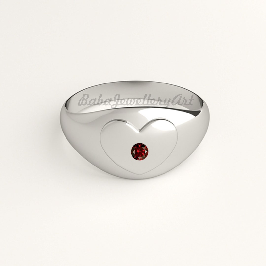 Bague Coeur En Argent Massif « Love » - Modèle T59 - Occasion - Symbole D'amour