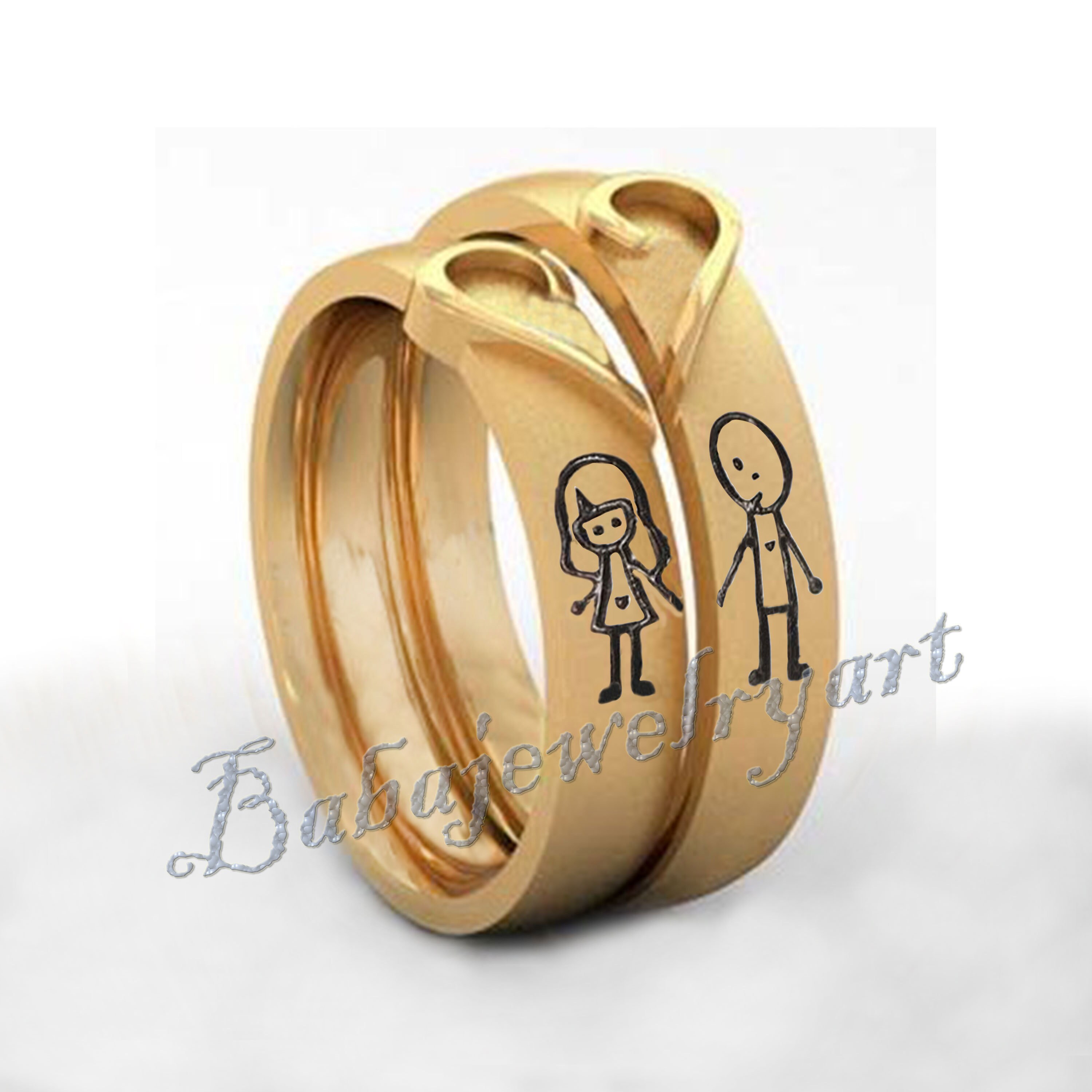 Trendy Design Couple Ring Elegant Classic Engagement Ring Rose Gold Plated Couple  Rings for Valentine Day Pack of 2