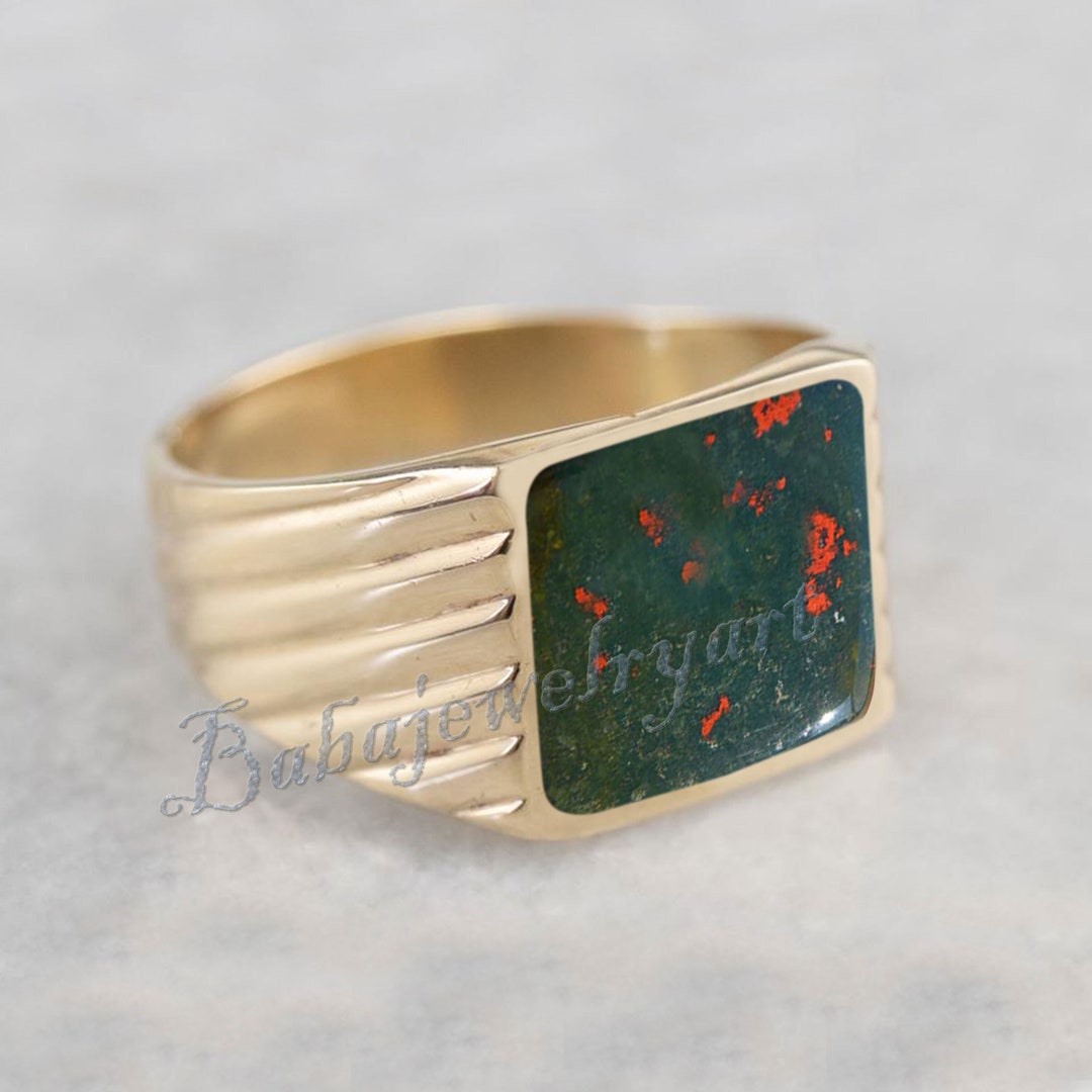 Bloodstone Ring, Natural Bloodstone Ring Men, Bloodstone Sterling