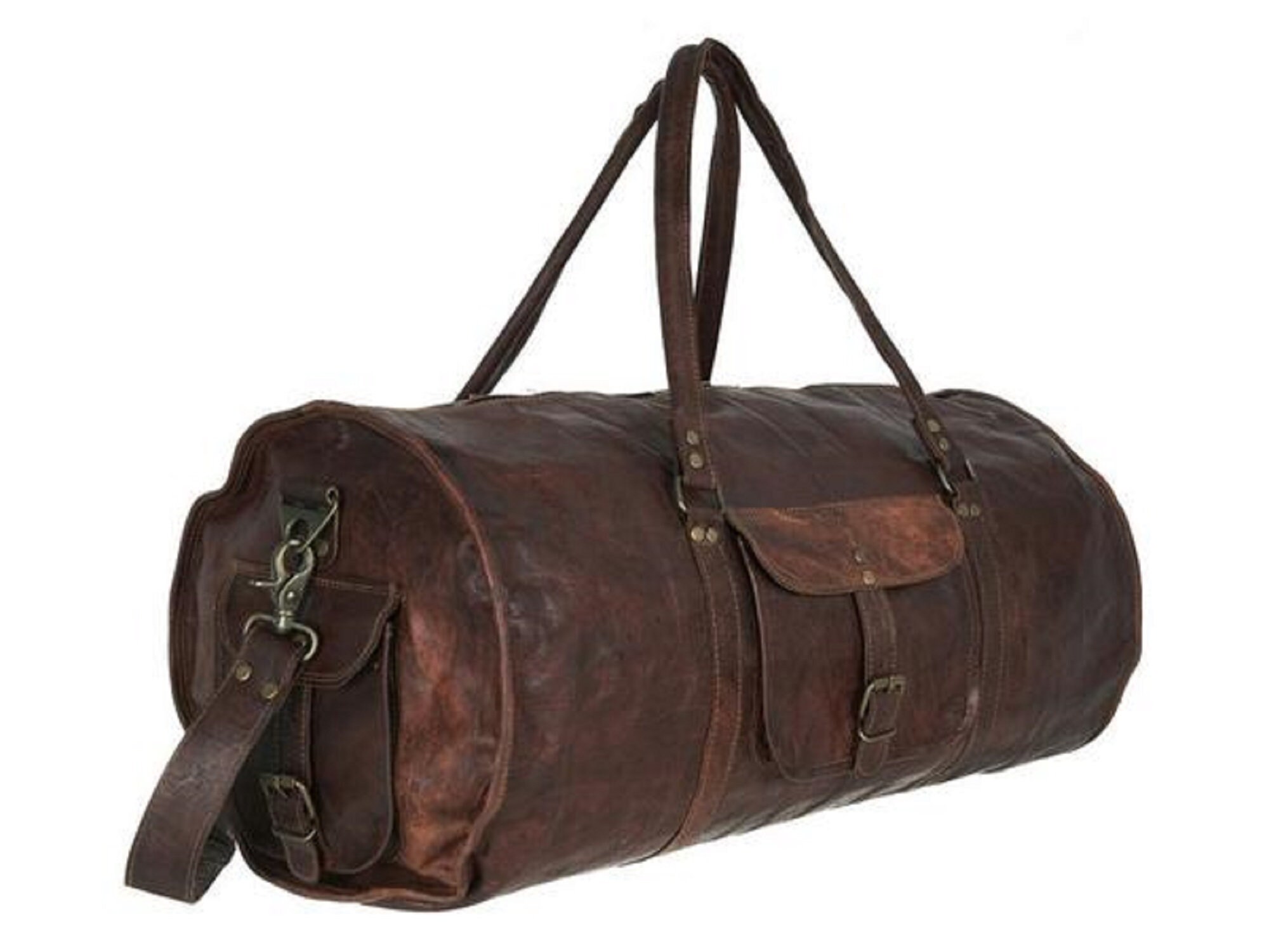 INDIANA JONES leather duffle 20 Brown Leather Duffle Bag Etsy