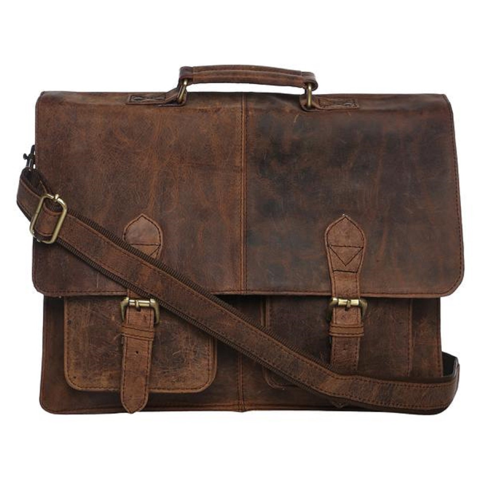 Luxury Leather Genuine LAPTOP Carrier With Handle Etsy