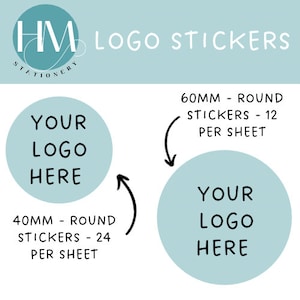 Custom personalised round business logo | personalised sticker | Business labels | Eco Friendly Logo Stickers / Business Labels