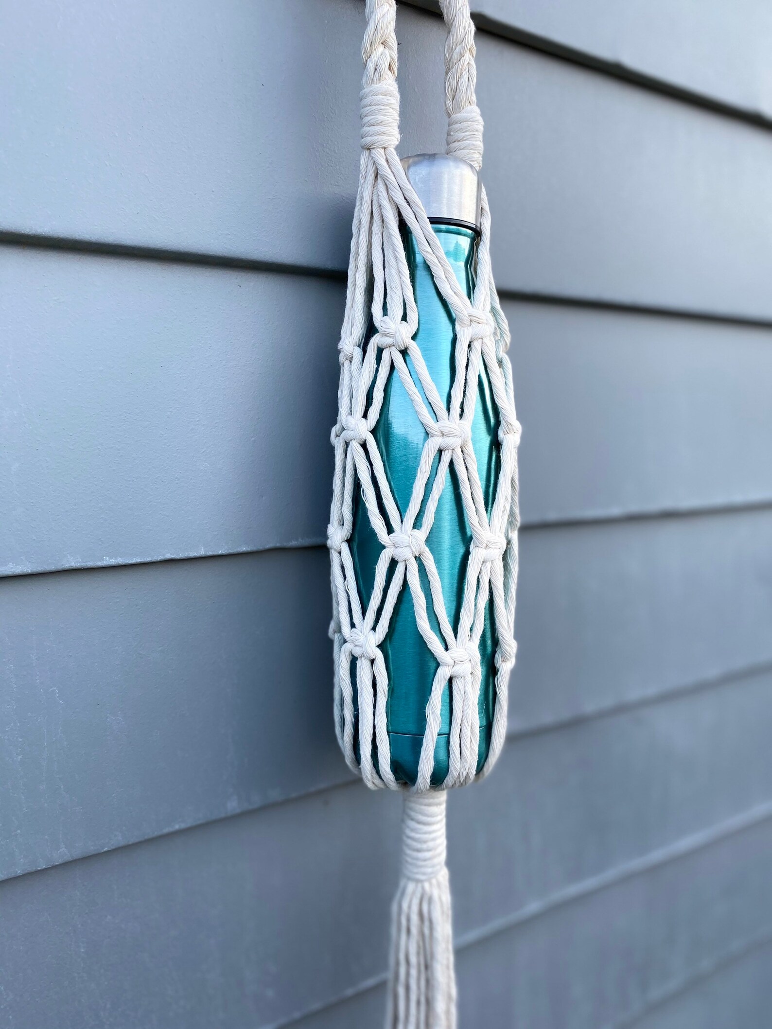 Natural Colour Macrame Drink Bottle Holder Etsy