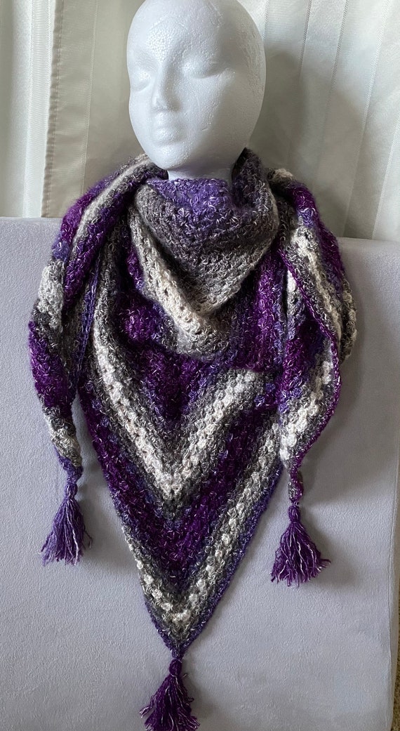 Triangle Shawl Crocheted | Etsy
